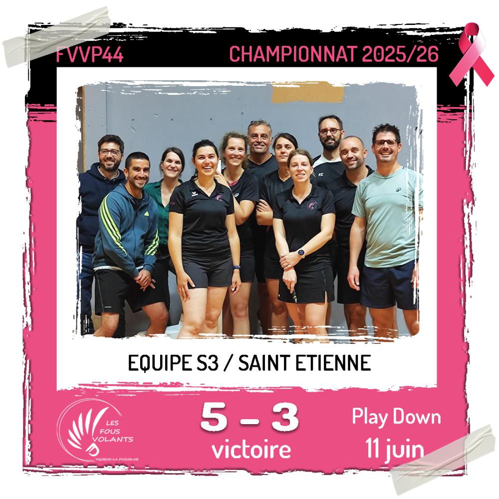 Rencontre Play Down de la S3 : Vigneux contre Saint Etienne (victoire)